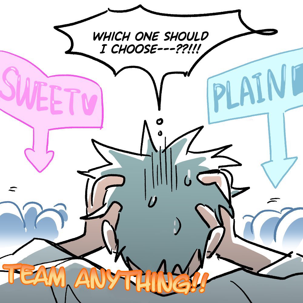 queasyphon's tweet photo. there's a whole comic where he implies dick (meat) would he his favorite food as well as the "what do the kids eat" comic where ivan and mizi BOTH have a singular preference of "sweet" and not both like till and hyuna. it's using food but the implication of both comics is clear https://t.co/3tvhrNEGIH