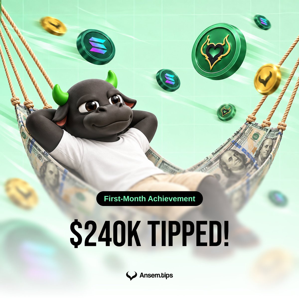 tipansem's tweet photo. Value moved through the X timeline via TipAnsem in its first month

Not trading volume. Not swaps.

People tipping people.

Tokens and stocks moving through conversations, with X usernames replacing wallet addresses on @solana 

One month in.

$240K moved socially. LFT!!! https://t.co/IoKLKXNkFB