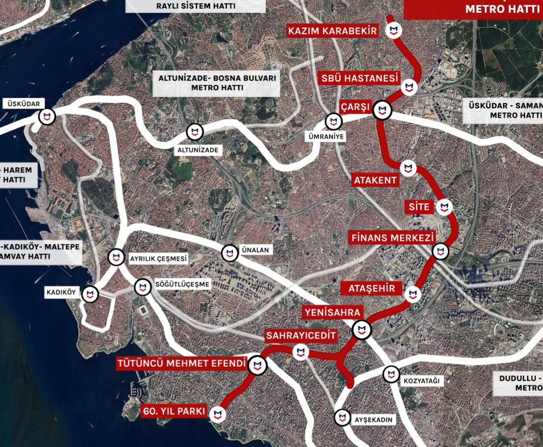 kaptan_nemo_'s tweet photo. 82 gün sonra 19 aralık'ta hizmete gireceği açıklanan m12 (ümraniye-ataşehir-göztepe) hattı istanbul'un 12. metrosu olacak

tütüncü mehmet efendi'de marmaray'a, yenisahra'da m4'e, çarşı'da m5'e, kazım karabekir'de m14'e (inşa edildiğinde) aktarma verecek https://t.co/iLckoSsyIs