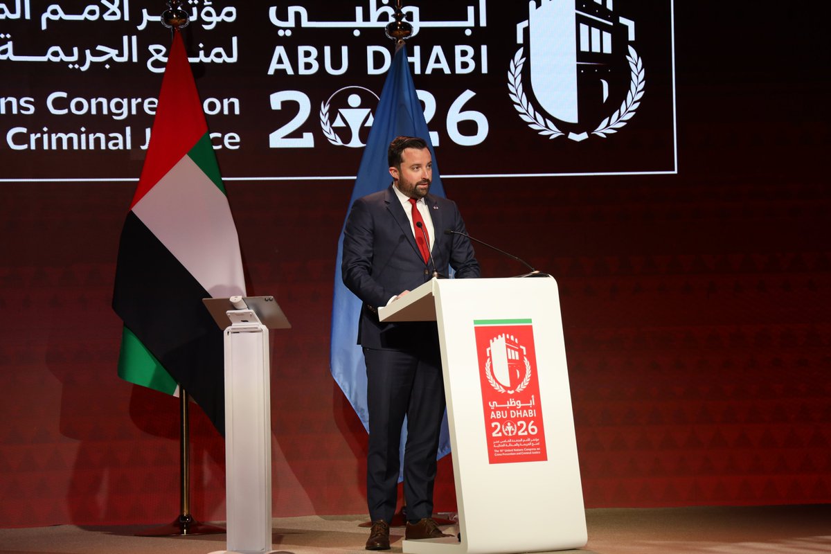 StateINL's tweet photo. In Abu Dhabi this week, the U.S. demands that the UN Crime Congress return to its purpose:  preventing crime and delivering criminal justice.  Let's take action to stop the criminals who threaten our citizens. https://t.co/ZbbGC9Lhxj