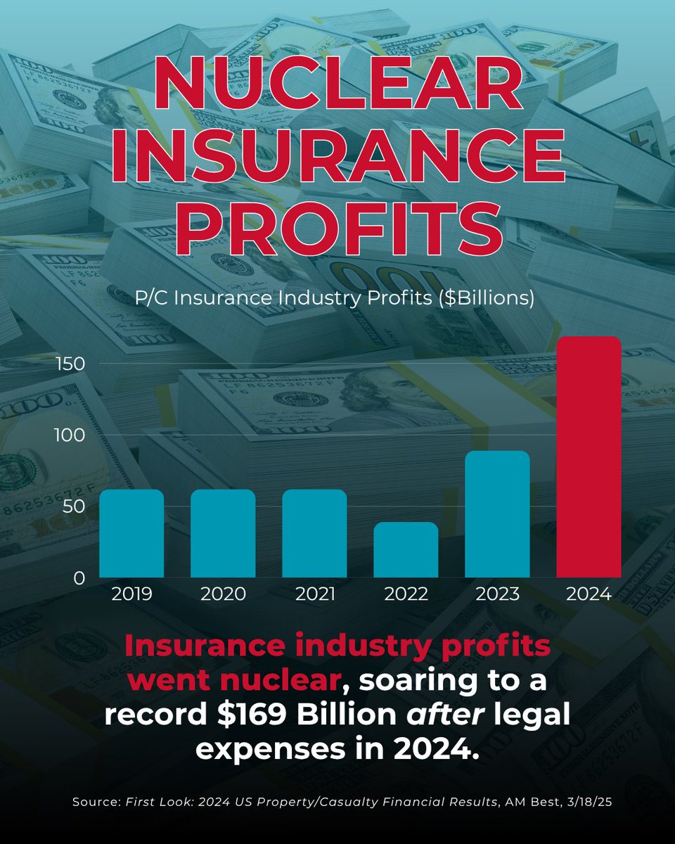 TTLA_'s tweet photo. The record is clear. After 30 years of tort “reform,” Texans are struggling with an insurance cost-of-living crisis:
📈Higher insurance rates 
❌More unpaid claims 
💰Nuclear insurance profits 

Yet insurance-backed groups keep pushing their failed tort "reform" agenda. 

Texans have seen this playbook before - they know how it ends: higher insurance inflation that pads insurance company profits while ordinary people are left paying higher premiums for less coverage.

Texans can’t afford more of the same.

#txlege