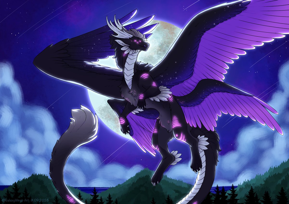 GalaxyWings_Art's tweet photo. [c] Moonlight for @AstralDergin 
#dragon #art https://t.co/B3qC6IiUGb