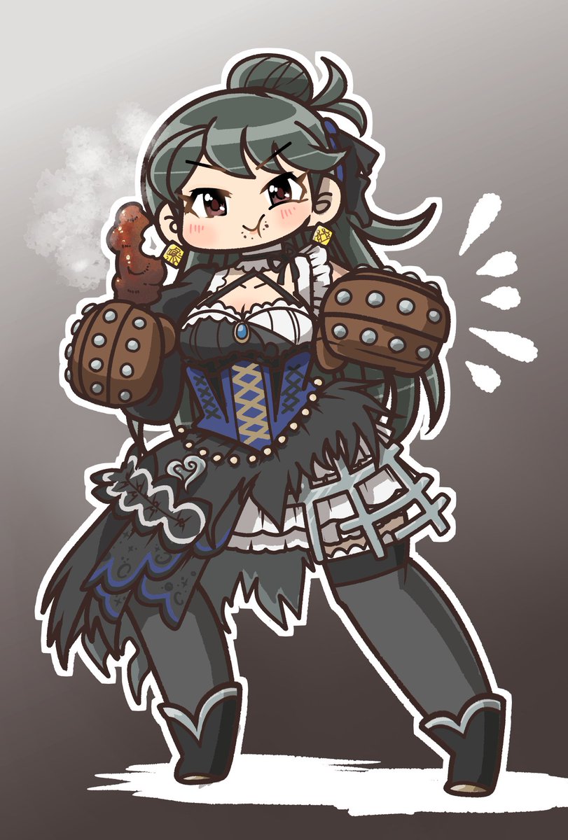 Chari_suke_5862's tweet photo. 勇者の肉塊を食べてご満悦なセスタス装備の桐野アヤさんが描けました https://t.co/NaheXGkzuD