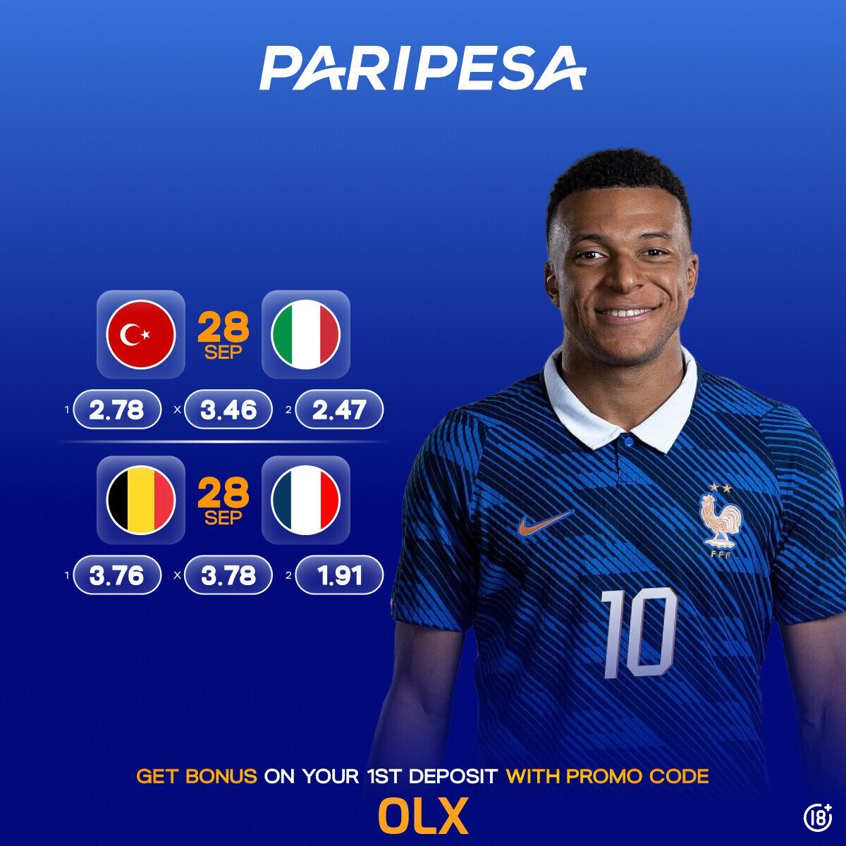 OddsArena6's tweet photo. Don't have PariPesa account?
Register here 👉https://t.co/gluSAhsTvU
Use promo code 👉 OLX https://t.co/PhZNJppEGx