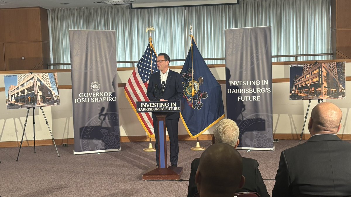 RealCorrigan's tweet photo. A major day for the city of Harrisburg, as @GovernorShapiro is announcing a near $65 million investment to revitalize downtown, and unveil a plan to revive the capital city that has fallen on hard times. @fox43 https://t.co/FDFPvIcwvk