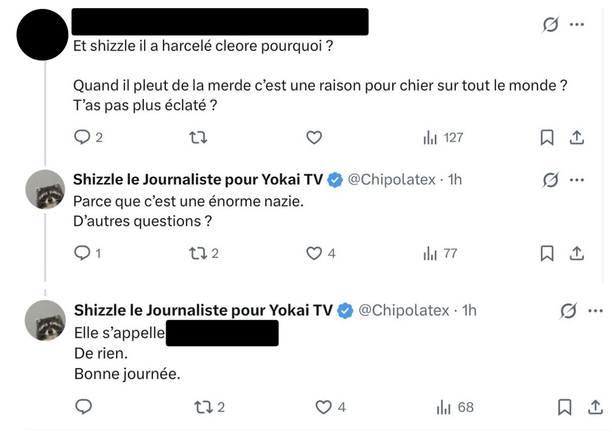 ShizzleTruth's tweet photo. #DoxingShizzle Shizzle continue de traiter Cléore de n@z* puis partage une nouvelle fois son prénom et son nom, 27 Septembre 2026 https://t.co/rsRYPHICqq https://t.co/Wsglr3PYf4