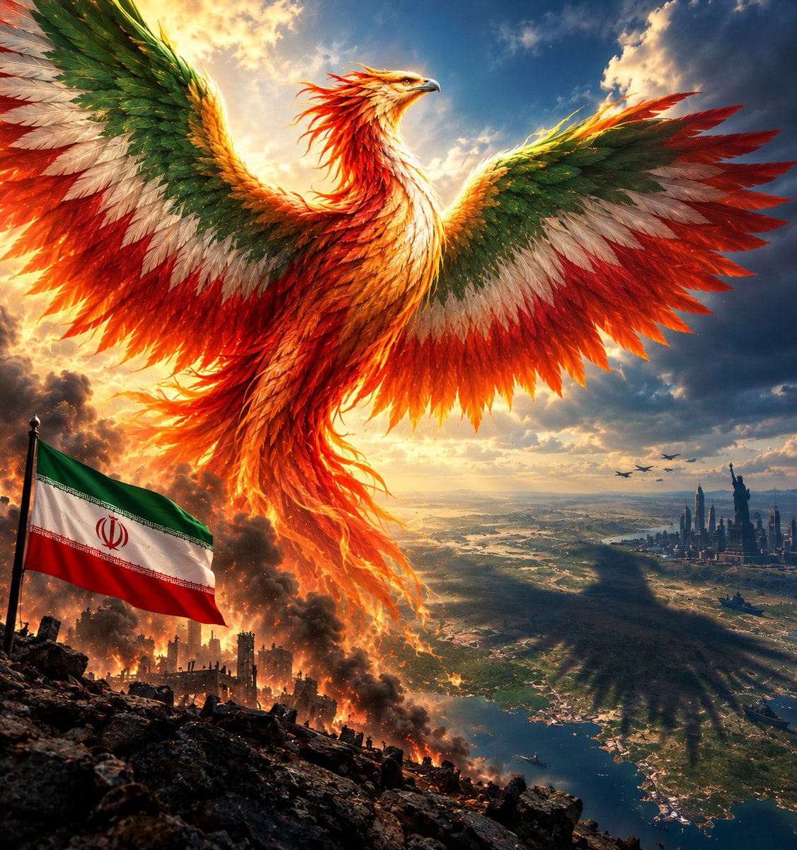 mhdipourhasan's tweet photo. ‌
- ‌آن ققنوسی که از خرمن آتش جنگ برآمد؛
آنچنان بزرگ شده است، که سایۀ پروازش بر سرزمین‌های دشمن هم افتاده است .
‌
‌ ‌ ‌‌ ‌ ‌ ‌ ‌         ‌ ‌ ‌ ‌‌ ‌ ‌ ‌ ‌ ‌ ‌"امام خامنه ای" https://t.co/6TdDVp7fsb
