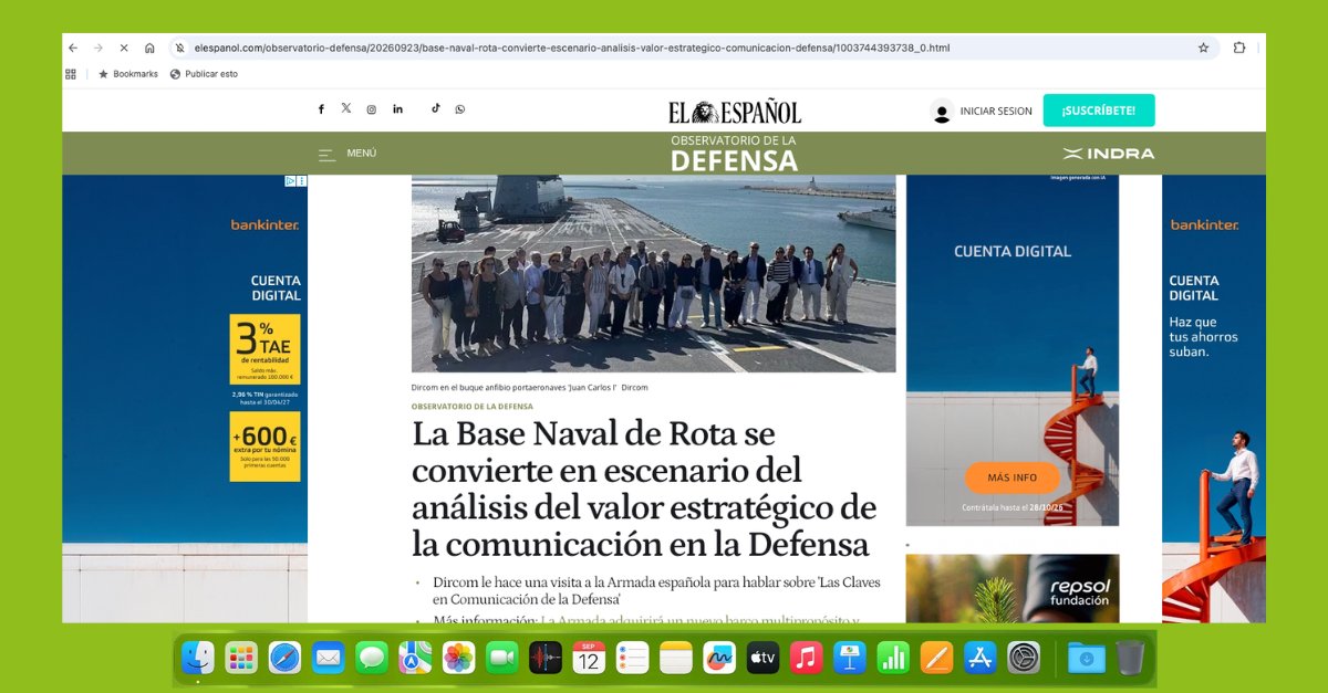 DircomAND's tweet photo. 📰 Muchas gracias a El Español (@elespanolcom) por hacerse eco de nuestra jornada celebrada en la Base Naval de Rota👉 https://t.co/hu4BjJ2EDY
#Dircom #DircomAndalucía #NuestrosSocios #Comunicación #Jornada #Actualidad #Rota #Cádiz #Armada https://t.co/p68OJduTYI