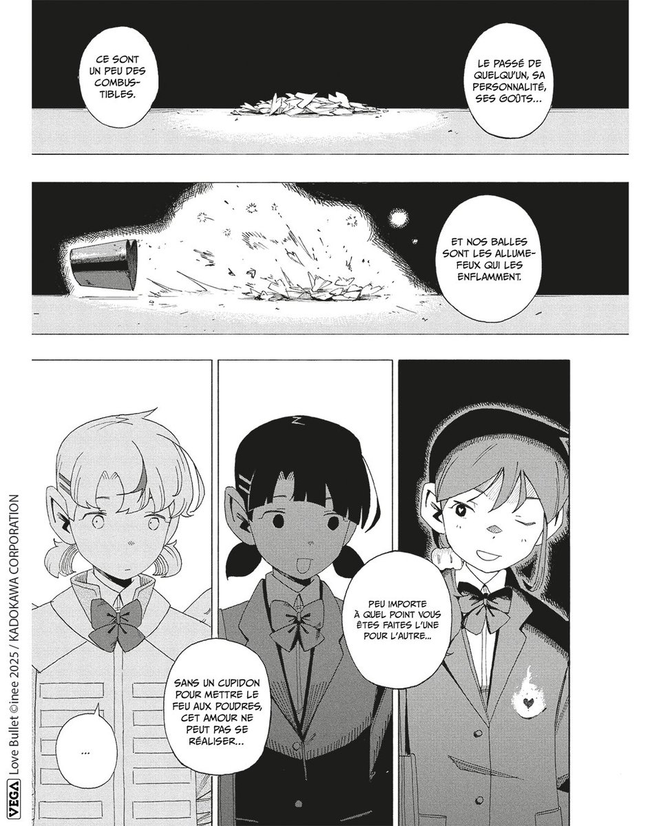 vegalivres's tweet photo. Nos Cupidons sont bientôt de retour !! 🪽

Koharu poursuit sa chasse aux points de karma aux côtés de Kanna, bien décidée à pouvoir un jour se réincarner en humaine et trouver son âme sœur. Mais entre les nouvelles missions qui les attendent, la concurrence entre Cupidons et Chiyo qui réclame son match retour, elle a encore du chemin à parcourir…

Et parce qu’on sait à quel point vous attendez la suite, on vous a préparé quelques petites surprises pour accompagner la sortie de ce tome 2. On vous en dit plus très bientôt 👀

Commentez un 💘 si vous avez hâte de découvrir ce tome !

@inee #mangas #vegalivres #nouveauté #lovebullet