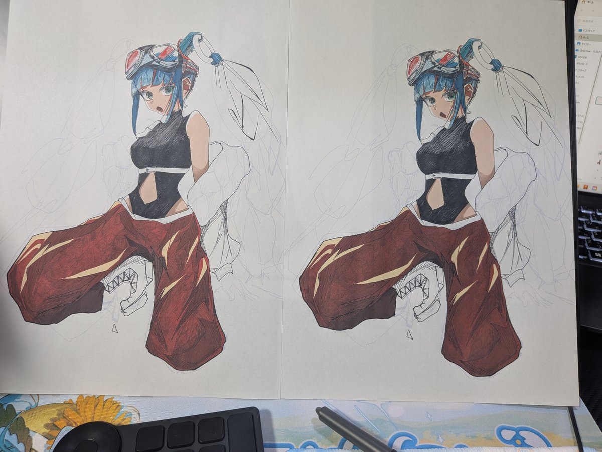 HeczArt's tweet photo. ベースのみ濃くした(右)んだけどやっぱりコントラストの関係でそのままだと左の方がいいな… https://t.co/iDOm8B8jJn