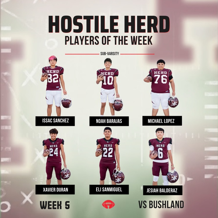 HISD_Sports's tweet photo. Herd Football Players of the Week
#HerdONE https://t.co/OJPfq68ngp