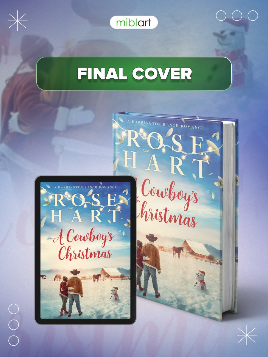 miblart's tweet photo. Take a look at how we turned a winter setting into the #bookcover for the #romance A Cowboy's Christmas by Rose Hart. See the author’s idea and the final #coverdesign. Order your cover here — https://t.co/uXKZFjBZnb https://t.co/qyDoQRTXUa