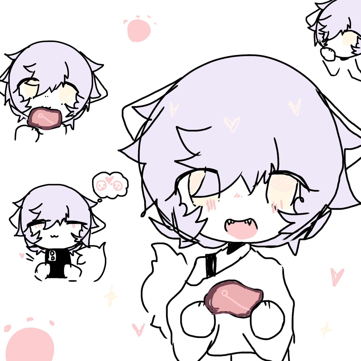 deadpawx's tweet photo. doodles!!! I like ham a lot..mmm https://t.co/6qAvC8k8fO