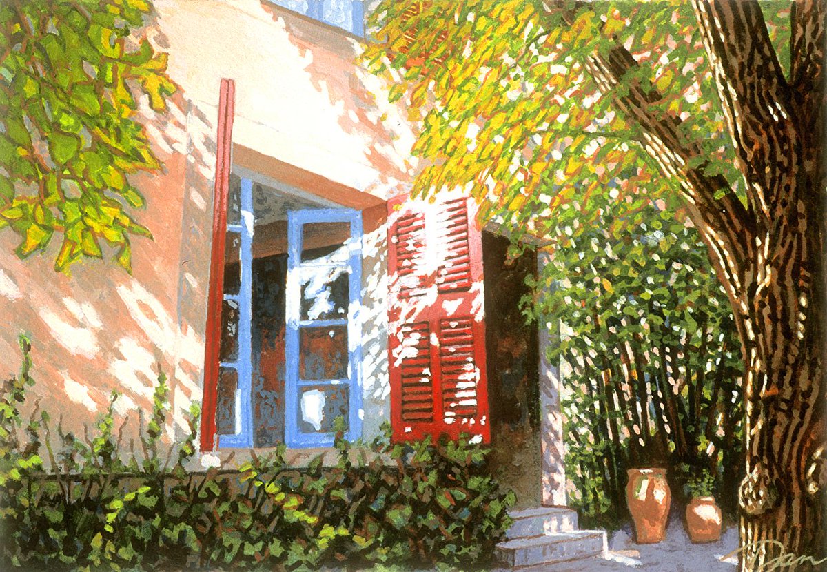 DanCooperArt's tweet photo. I don't paint pictures of places. I paint objects of contemplation, and choose the point of view that fits what I'm thinking and feeling.

Cezanne's Studio, Aix-en-Provence. Acrylic on paper.

https://t.co/VW4LLbcZSL https://t.co/1gszW5Tw8u