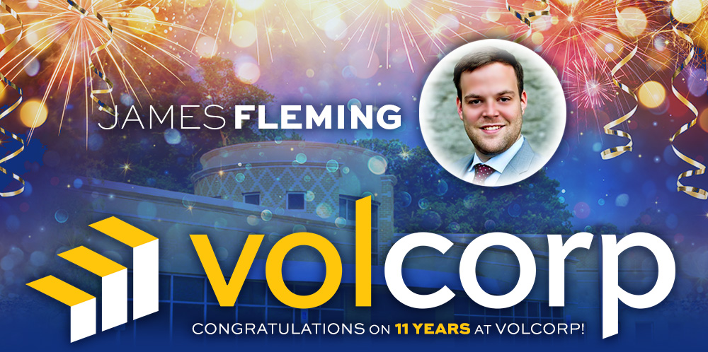 VolCorp's tweet photo. Join us in giving a huge thanks to James Fleming as he celebrates 11 years with the VolCorp family this week!

We greatly appreciate all the many ways you make a difference and help us go the extra mile! https://t.co/e4Dj9Zj8zh