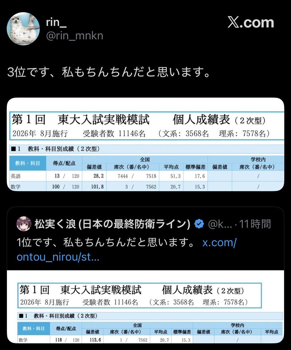 osui656605470's tweet photo. 二位を期待せずにはいられない https://t.co/bDi11LzCCG