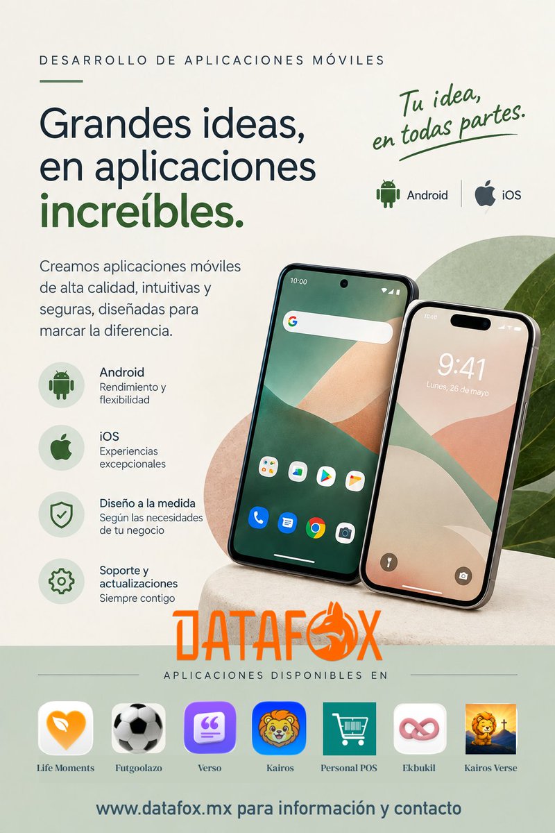 datafoxsoftware's tweet photo. 📱 ¿Tienes una idea para una app?

Desarrollamos aplicaciones para Android y iOS, a la medida de tu proyecto: diseño, desarrollo, publicación y soporte.

💡 Convierte tu idea en una aplicación.

https://t.co/sb9GXfZVK5

#DesarrolloDeApps #Android #iOS #AppDevelopment https://t.co/u799obhgRO