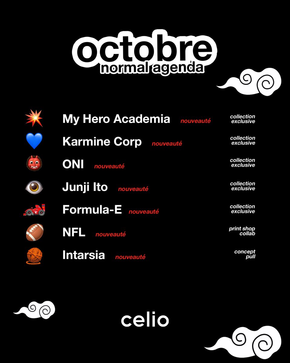 celio's tweet photo. En octobre, les collabs s’enchaînent 👀
💬 Commente celle que tu attends le plus ! https://t.co/MMiwBTQp13