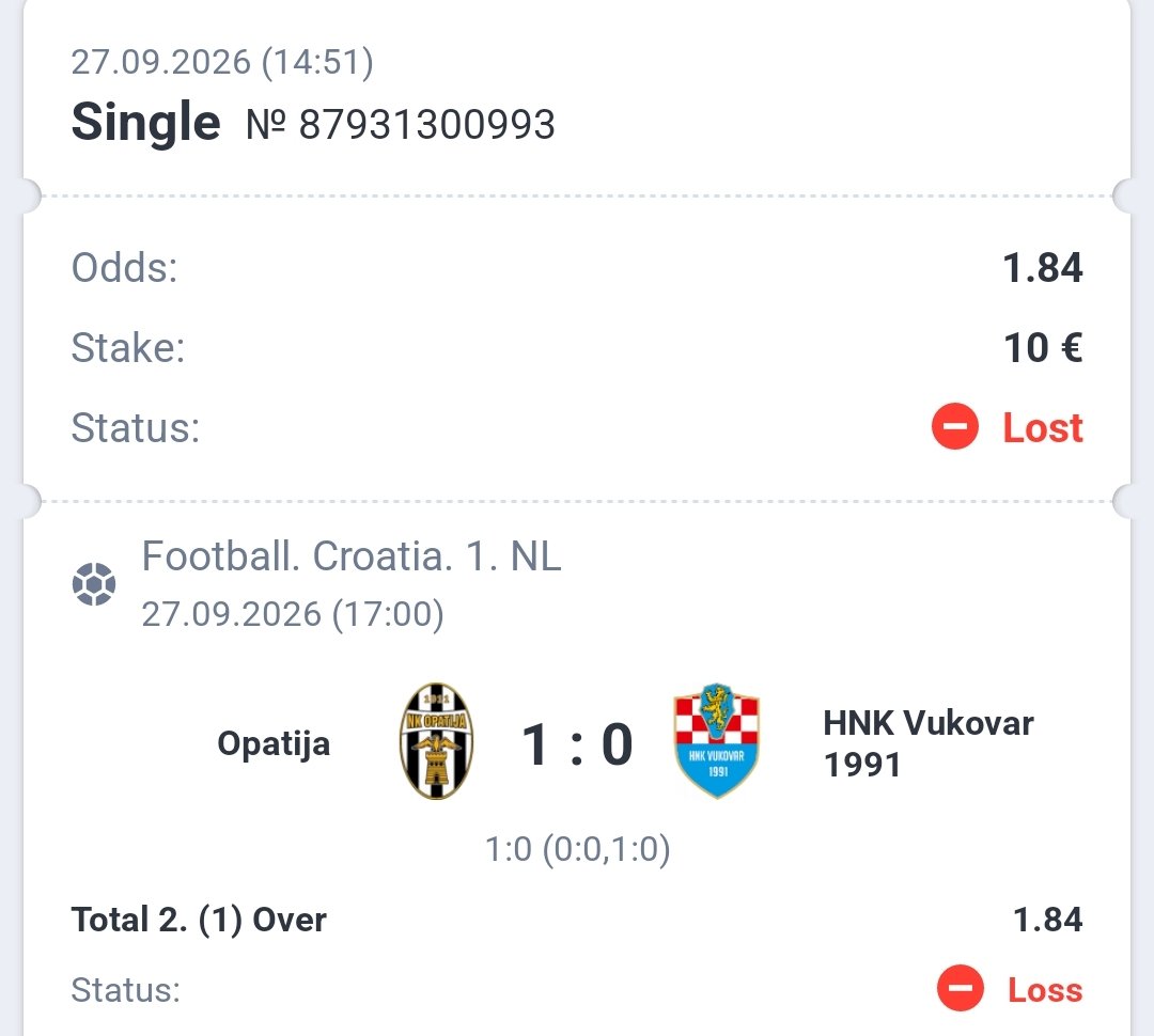 RaimisGold's tweet photo. YESTERDAY'S RESULTS — 27.09.2026 📊

✅ 2 Bets
❎ 2 Loses

💰 Starting Bankroll: €400
📈 Current Bankroll: €499,80

The journey to €10,000 continues! 🚀 https://t.co/4twvhj5kkm