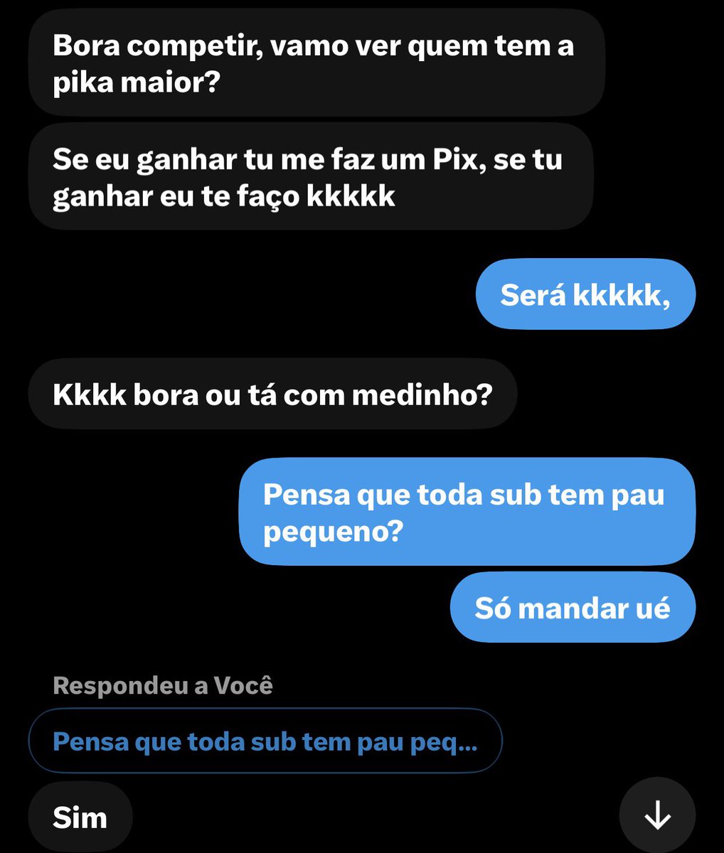 SUBDEALPHA's tweet photo. Os héteros são tão egocêntricos que acham que tem o maior pau desejável do mundo 🤣. Esse aqui , pau pequeno , veio me desafiar pensando que só pq sou SUB tenho de ter pau pequeno kkkkkk, perdeu, agradeceu e ainda enviei pro meu mestre 🥹🥹🥹

FICA REGISTRADO ,PERDEU PRA SUB⚡️🥹 https://t.co/JawIYYUPj1