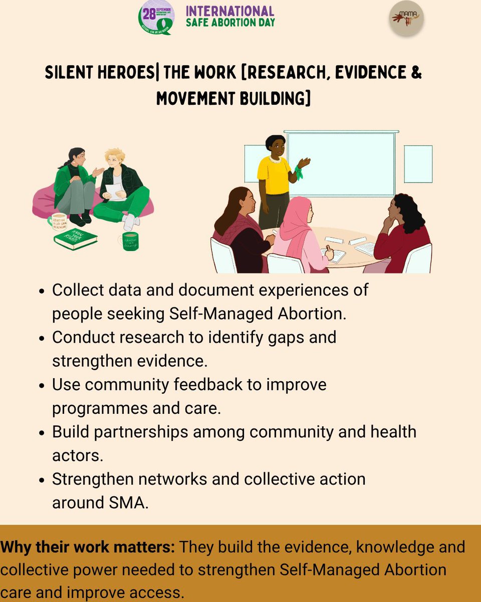 Wewin_nig's tweet photo. Who makes self-managed abortion possible?

From information and counselling to accompaniment, referrals, community outreach and research, different people play different roles in the SMA ecosystem.
Today, we make that work visible.

#SilentHeroes #SolidarityInAction #September28 https://t.co/A1GDBZlcDe