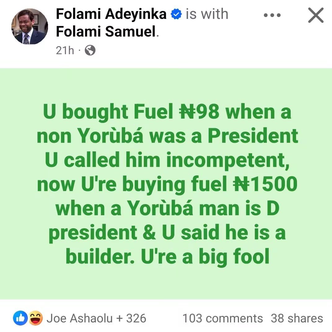 Oluchi02v2's tweet photo. You have said it all sir. https://t.co/1pQhElJqCd