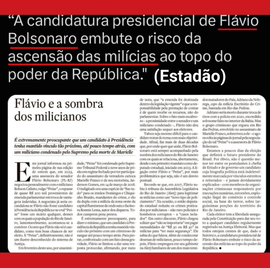 Daniel00441410's tweet photo. @senna_yasmim Quem não votar em Lula estará elegendo a milícia. Não existe terceira via. https://t.co/5TaEXyYpd1