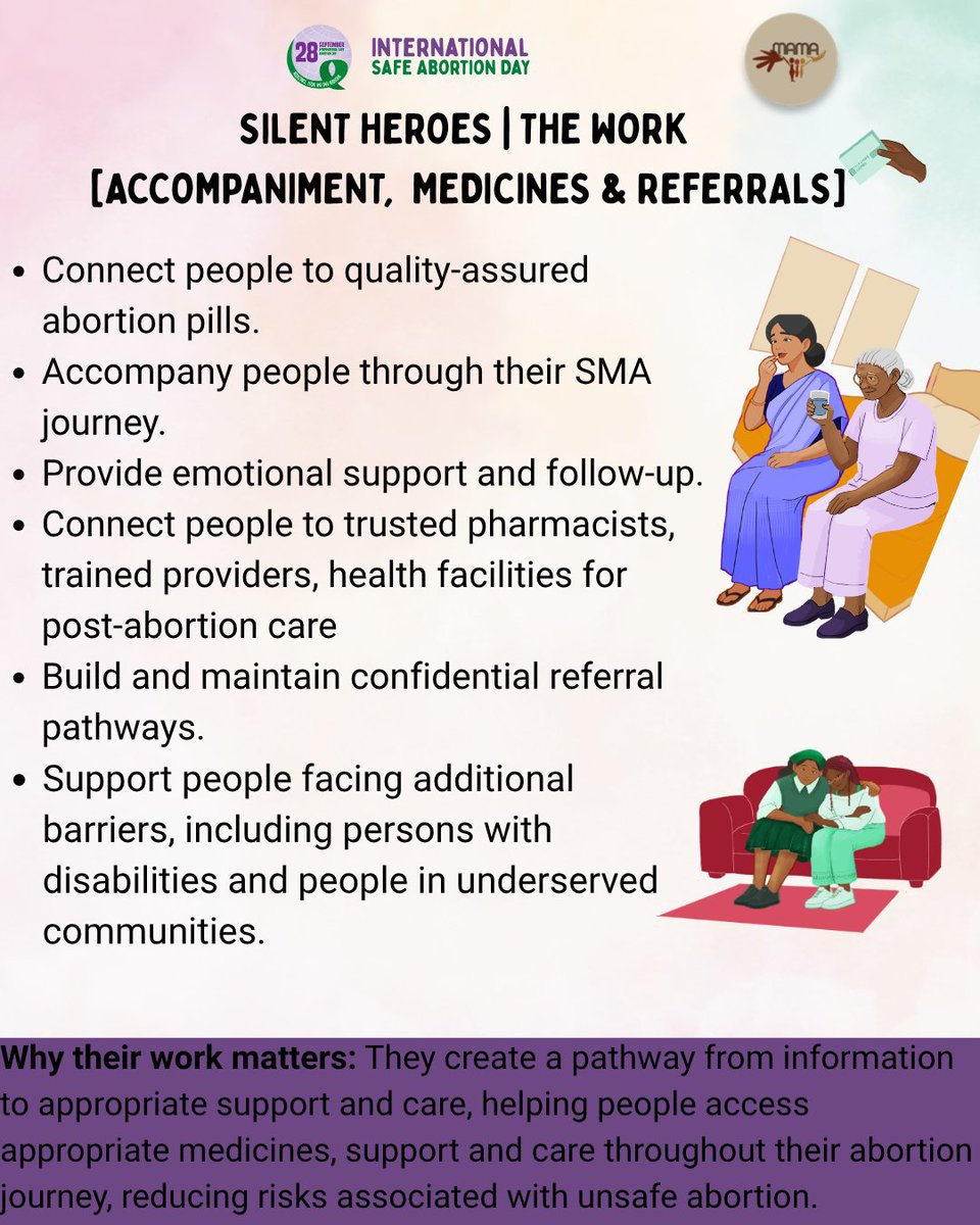 Wewin_nig's tweet photo. Who makes self-managed abortion possible?

From information and counselling to accompaniment, referrals, community outreach and research, different people play different roles in the SMA ecosystem.
Today, we make that work visible.

#SilentHeroes #SolidarityInAction #September28 https://t.co/A1GDBZlcDe