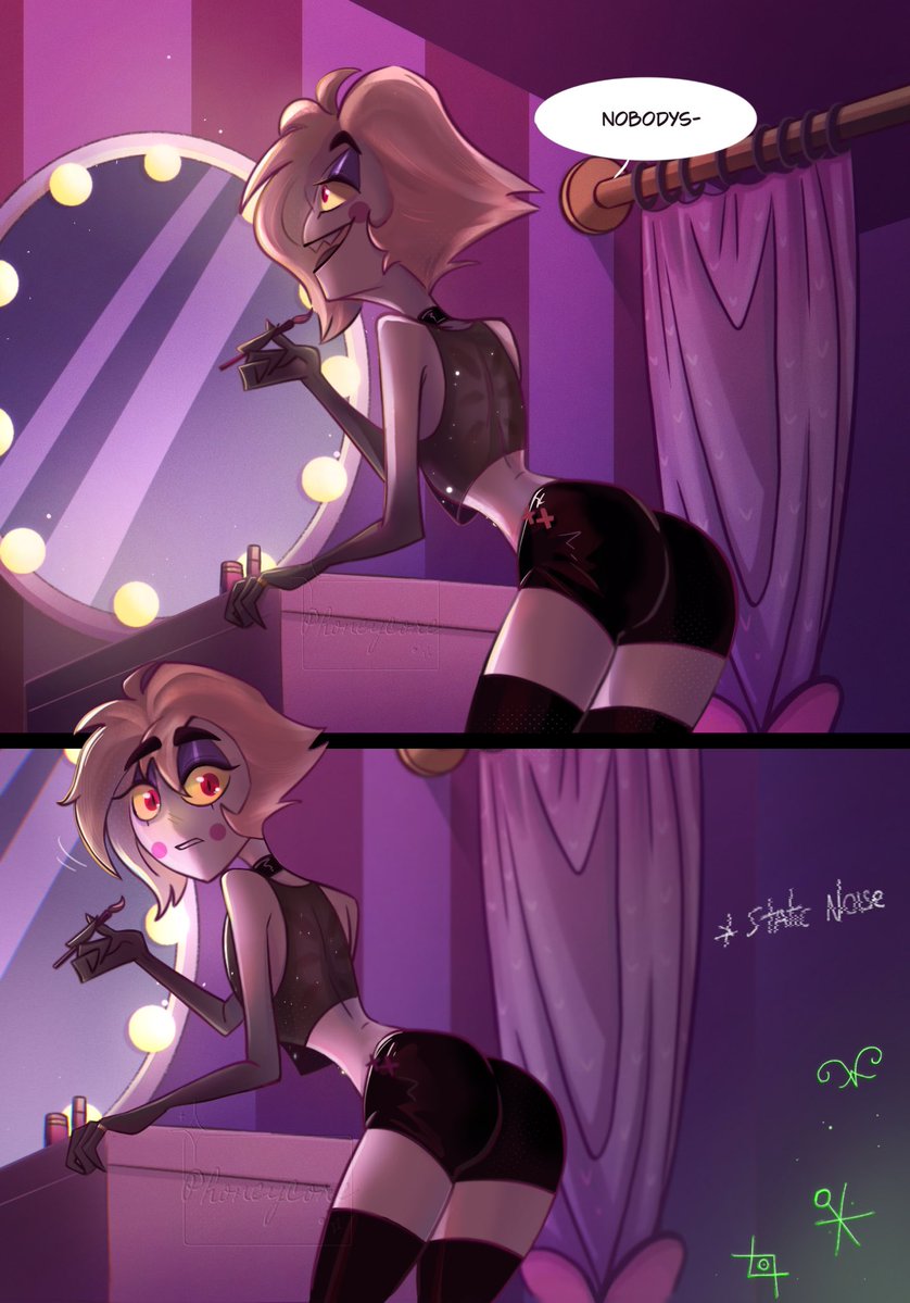 _pielemon's tweet photo. For once, he’s actually getting dressed instead of staying in his pajamas all dayXD

And of course, Alastor has to be absolutely insufferable… Lucifer literally spent the ENTIRE morning getting ready for their lunch! (And got distracted) 💀✨

#hazbinhotel #radioapple https://t.co/Nuj1w6zSyR