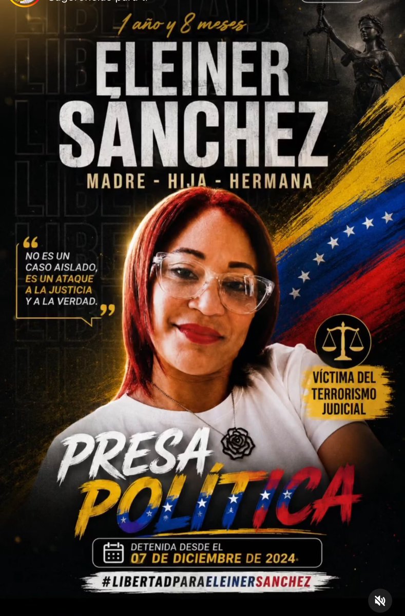 Alda17925Aldana's tweet photo. 🚨 #Urgente | MUERE #PresaPolitica
Exigimos esclarecer la muerte de Eleiner Sánchez en el centro de reclusión La Crisálida.
Según la denuncia recibida, Eleiner murió la noche del domingo #27Sep tras presentar un fuerte dolor abdominal. https://t.co/HOmniW0Xuy