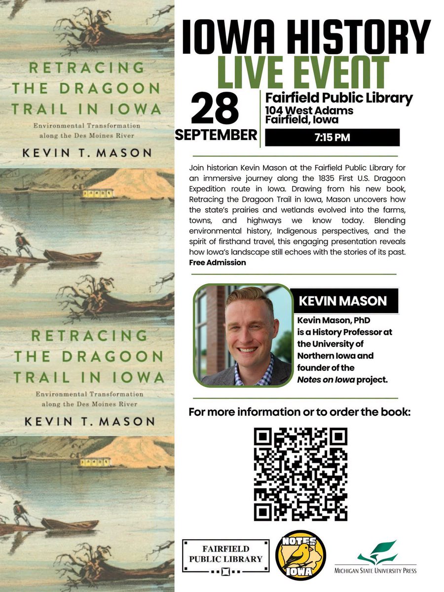 notesoniowa's tweet photo. Coming up tonight at the Fairfield Public Library! https://t.co/OabLI9Kw6N