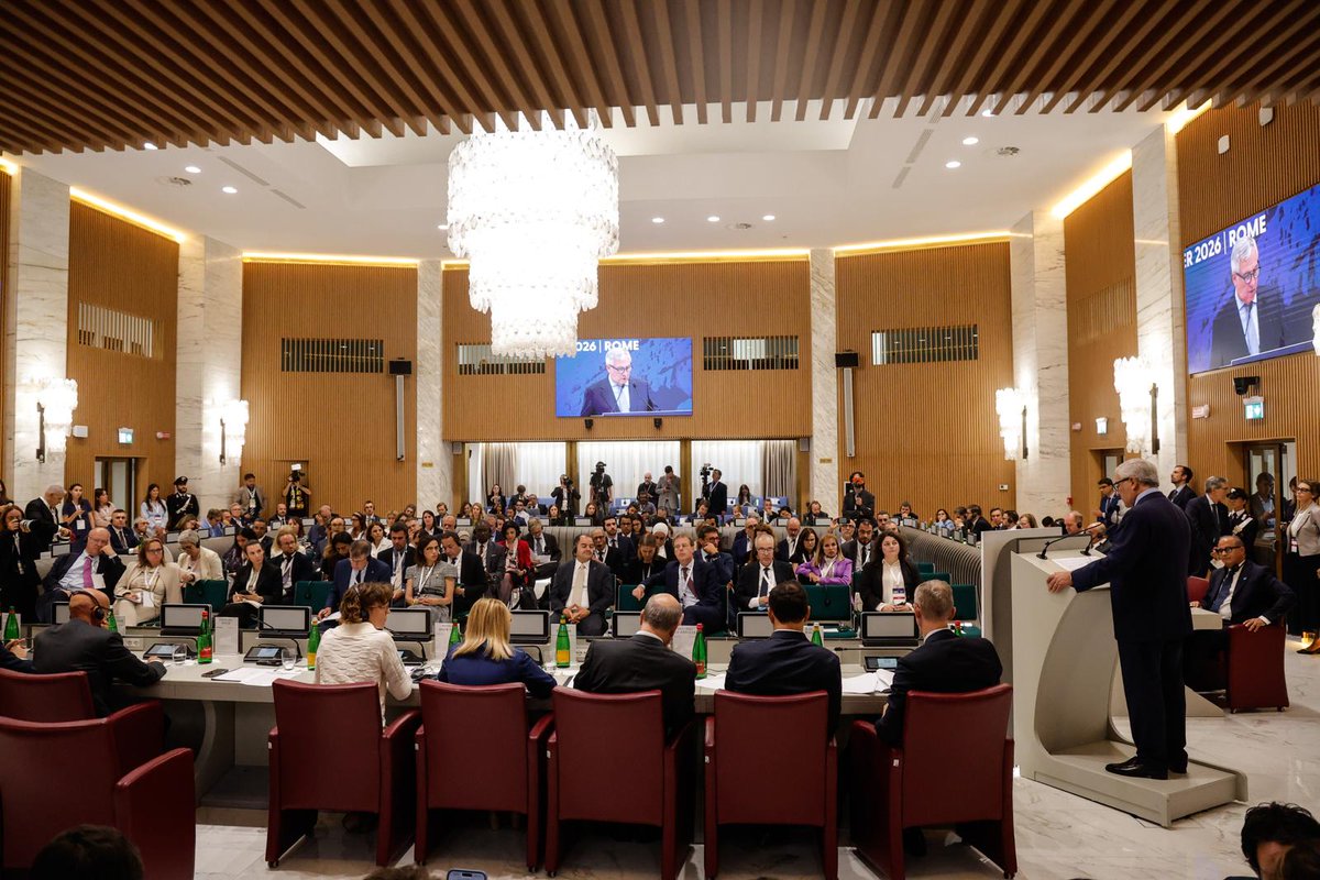 UfMSecretariat's tweet photo. #HappeningNow in Rome: the 2nd UfM Ministerial Meeting on Water, bringing together Water Ministers from the 43 Union for the Mediterranean Member States. The focus: strengthening regional cooperation, water security, resilience, investment and innovation across the Mediterranean. 
#UfM4Water

https://t.co/Ht5pzWAK5n

@ItalyMFA @Antonio_Tajani @JessikaRoswall @EU_ENV @mwigovjo @GPichetto @MASE_IT