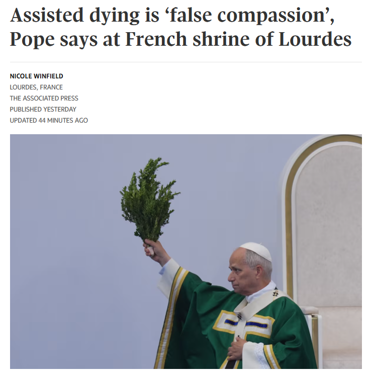LeslynLewis's tweet photo. Every human life has dignity, especially in moments of vulnerability.

Compassion means caring for people, supporting recovery, relieving suffering, and ensuring that no one feels abandoned when they are at their most vulnerable.

When people see death as the answer to social conditions such as poverty, homelessness or isolation, we should ask whether we have failed to provide the care and support they need to live with dignity.

As the Pope warns, we must not allow legalized death to become a substitute for compassion.