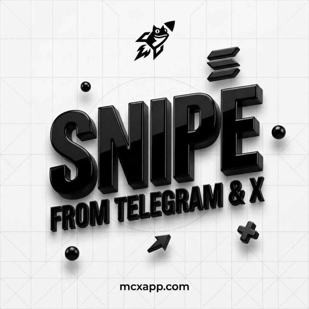 ourMCX's tweet photo. Snipe tokens straight from Telegram and X 🎯

Follow a caller, MCX buys when they post. https://t.co/UtIfNuV3dz