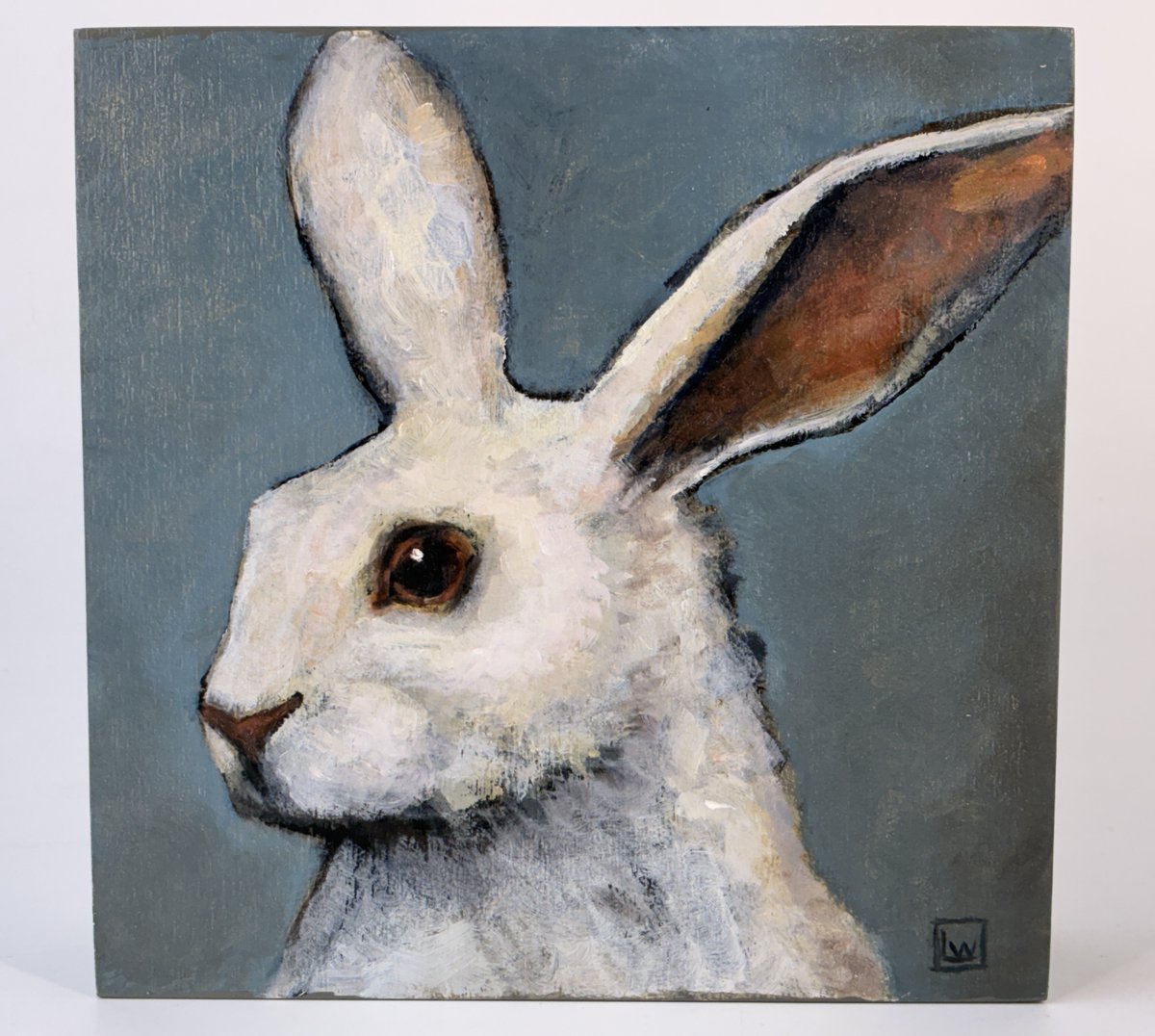 lawn_walker's tweet photo. Portrait of a White Rabbit, Oil on 6x6 in Board #art #painting #oilpainting #rabbitart #bunnyart #animalportrait https://t.co/7tVMOF0pbA https://t.co/VF5f6Qzcql