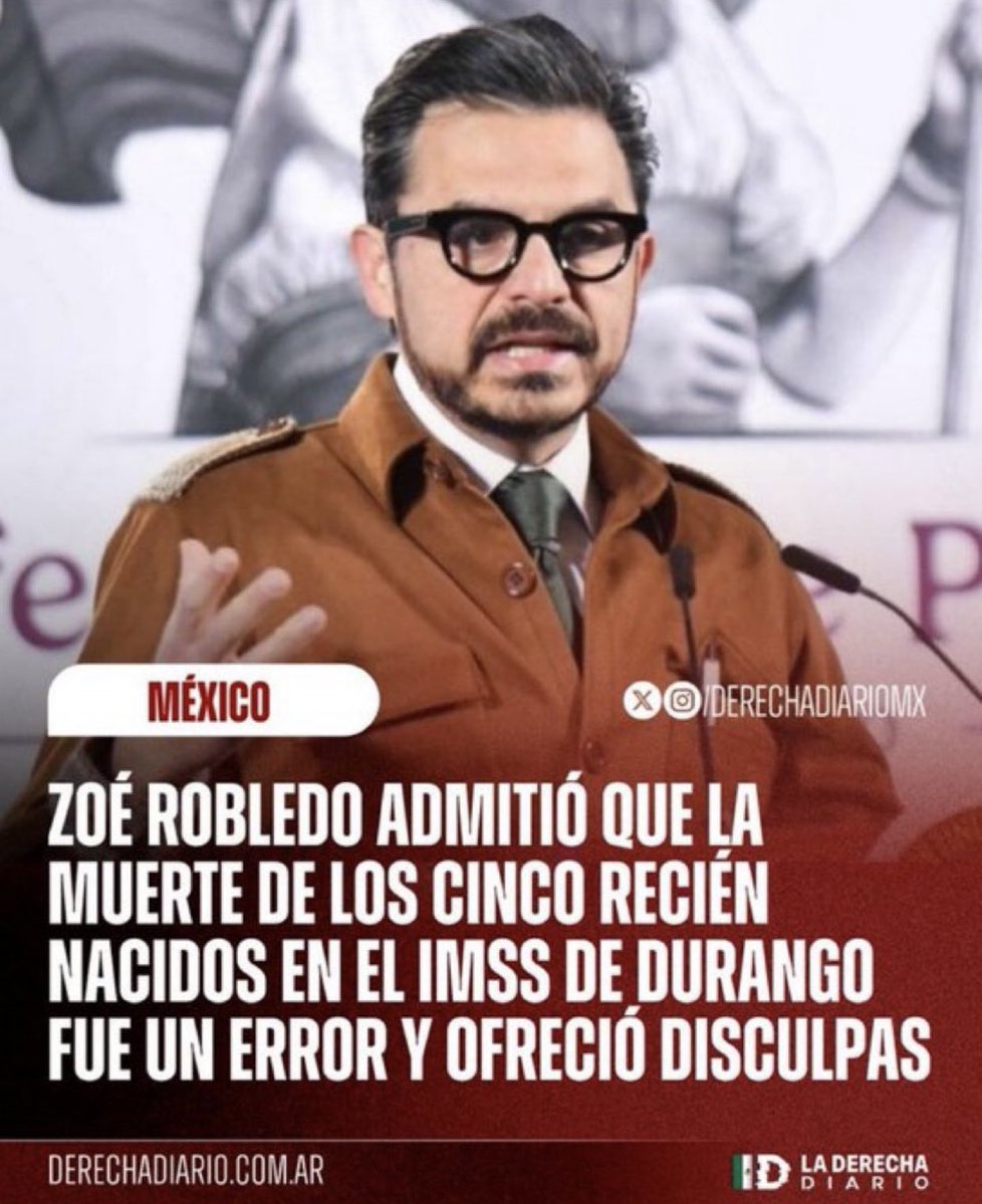 PelonGomis's tweet photo. ¡DISCULPARSE NO ES HACERSE RESPONSABLE!

Ofrecer disculpas y decir: "ya estamos investigando"... ¡Es la forma más vulgar e inhumana de no hacerse responsable de lo que pasó!

Por el bien de todos, ojalá que la investigación no vaya a servir para esconder y proteger a los responsables como ya es costumbre con la 4T. Pregúntenles a Cienfuegos, Rocha Moya, Inzunza y Amílcar Olán, qué tal se ríen y no pasa nada cuando morena los "investiga".

¡Ofrecer disculpas, no sustituye la rendición de cuentas!

En morena se les llena la boca cada vez que presumen ser humanistas, pero no nos hagamos pendejos... ¡El humanismo de un gobierno no se mide por lo bonito que pide perdón después de una tragedia sino por lo que hace para evitarla, esclarecerla y garantizar que no se vuelva a repetir!

¿Saben qué sí les viene como anillo al dedo desde el 2018?
¡La ineptitud con la que gobiernan!

La integridad no se demuestra cuando un gobierno se proclama humanista y del pueblo... La integridad se demuestra hablando con la verdad (no con las respuestas populistas de siempre) y rindiendo cuentas cuando te cuestionan.

@zoerobledo, ojalá tengas muy claro que tus disculpas son apenas el principio de la repuesta, pero no son el final de tu responsabilidad.

En morena presumen y presumen y presumen ser humanistas y repiten todos los días que con el pueblo todo y sin el pueblo nada, pero nomás no sabemos si algún día su famoso humanismo se va a transformar en una consecuencia concreta para algún responsable.

Las familias son las que viven las consecuencias de lo ocurrido, por eso, Zoé Robledo tiene la obligación de rendir cuentas y dejar de andar ofreciendo disculpas del bienestar.