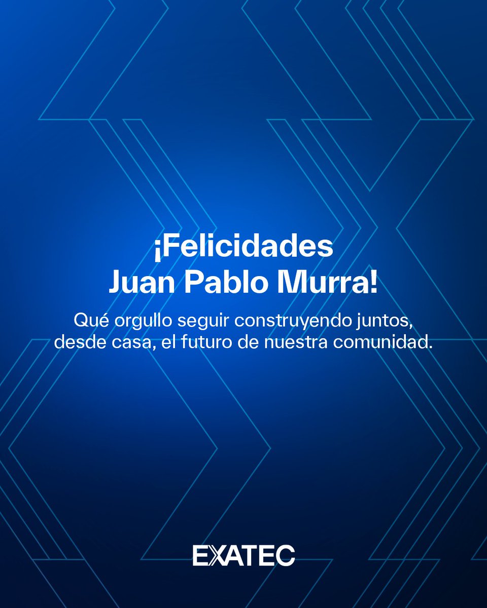 EXATEC's tweet photo. ¡Felicidades, Juan Pablo, por estos 25 años y por seguir haciendo del Tec un lugar para aprender, conectar y generar impacto!
Porque ser EXATEC es llevar una parte del Tec contigo, sin importar hasta dónde llegue el camino.
#EXATEC #OrgulloEXATEC #RegresoACasa https://t.co/qgS8Cknxbw