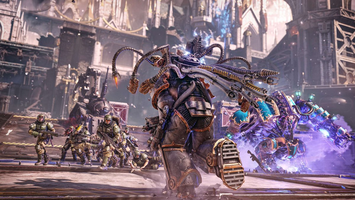 Focus_entmt's tweet photo. Thirsty for blood? 💀

Fight alongside Chaos forces in the new Chaos Siege Mode of Space Marine 2, available for free on October 1st. Are you ready? 🔥 https://t.co/zeanSzdyTz