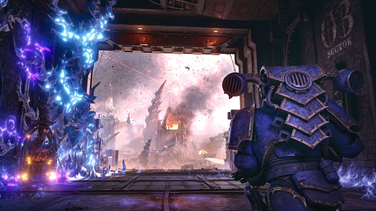 Focus_entmt's tweet photo. Thirsty for blood? 💀

Fight alongside Chaos forces in the new Chaos Siege Mode of Space Marine 2, available for free on October 1st. Are you ready? 🔥 https://t.co/zeanSzdyTz