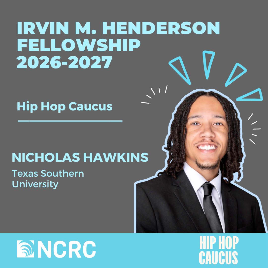 NCRC's tweet photo. NCRC welcomes Nicholas Hawkins to our Irvin M. Henderson Fellowship!! He joins us from Texas Southern University and will be working with Hip Hop Caucus this year. Welcome, Nicholas! #JustEconomy https://t.co/HDjwnu3cjz #JustEconomy https://t.co/Rjf7qMvonD