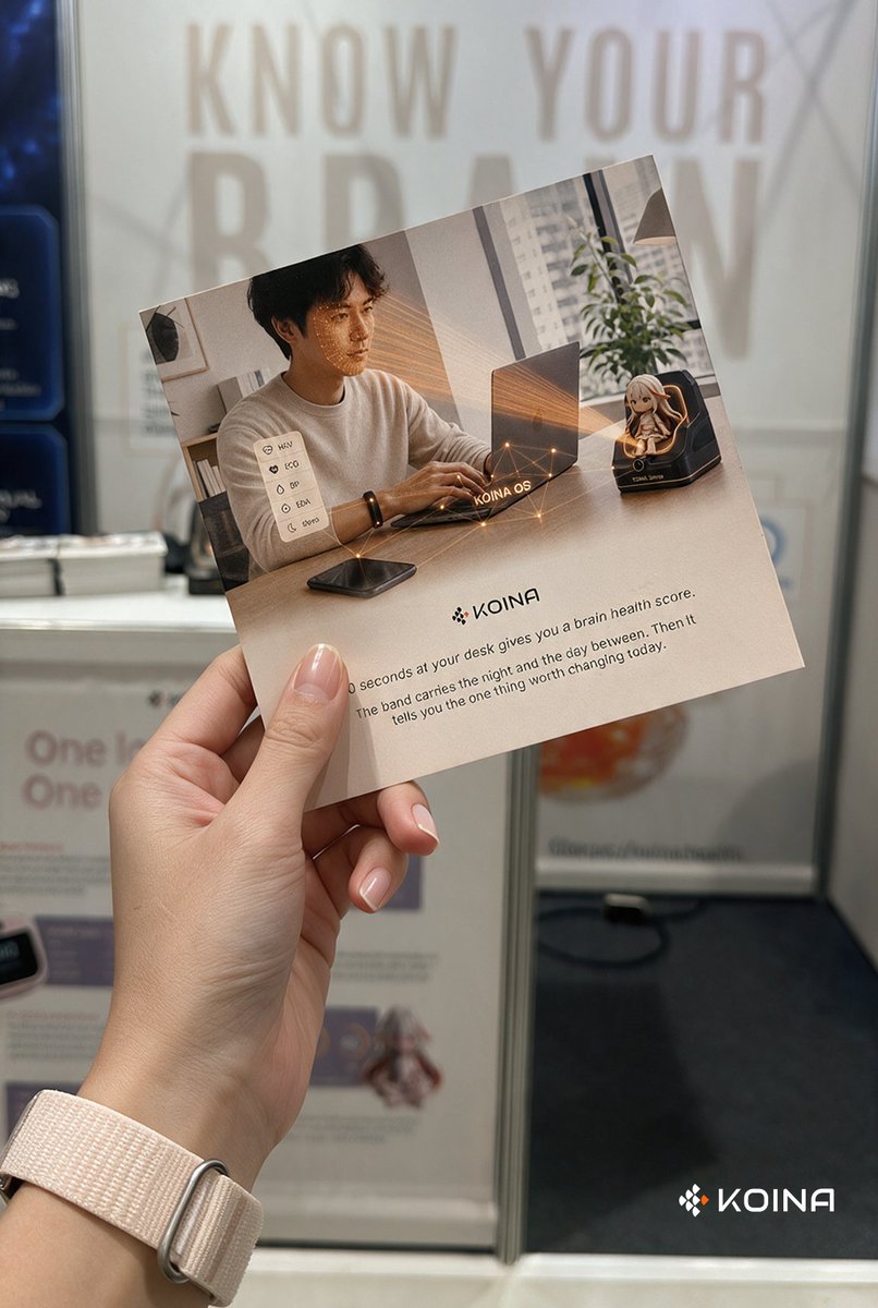KOINA_official's tweet photo. A MRI brain scan can tell you how your brain is doing this year. But it cannot tell you how it's doing this Tuesday.

That's the actual starting point for what we're doing — and this week we're bringing it to #GWDC 2026 KOREA as official Innovation Partner.

Come visit us Sept 29–30 at the aT Center, Seoul 🇰🇷— and see how #KOINA turns “this Tuesday” into a score and a next move!