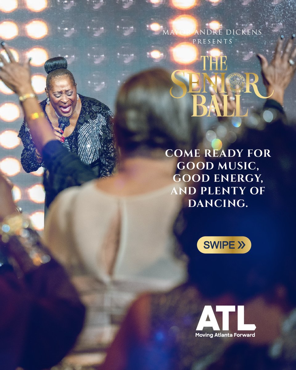 CityofAtlanta's tweet photo. Atlanta, we’re just 4 days away from the Senior Ball!
Come dressed to celebrate, bring your dancing shoes and get ready to make some memories on the dance floor.

Plan ahead and review the event details before you arrive. Who’s ready for the Senior Ball? https://t.co/vfm0mCNDn6