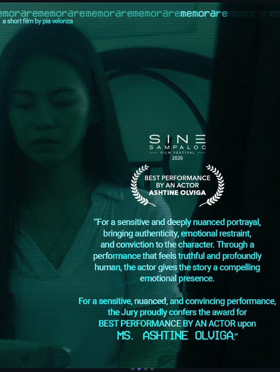honeybunchAshy's tweet photo. TO MORE AWARDS, ASHTINE!! 💖✨

🏆 BEST PERFORMANCE BY AN ACTOR — ASHTINE OLVIGA
🎬 Memorare
✨ Sine Sampaloc Film Festival

#AshtineOlviga #Memorare #MemorareFilm
#SineSampalocFilmFestival

Engage: 
https://t.co/vWKF7JNpnP https://t.co/QQtDyW33re