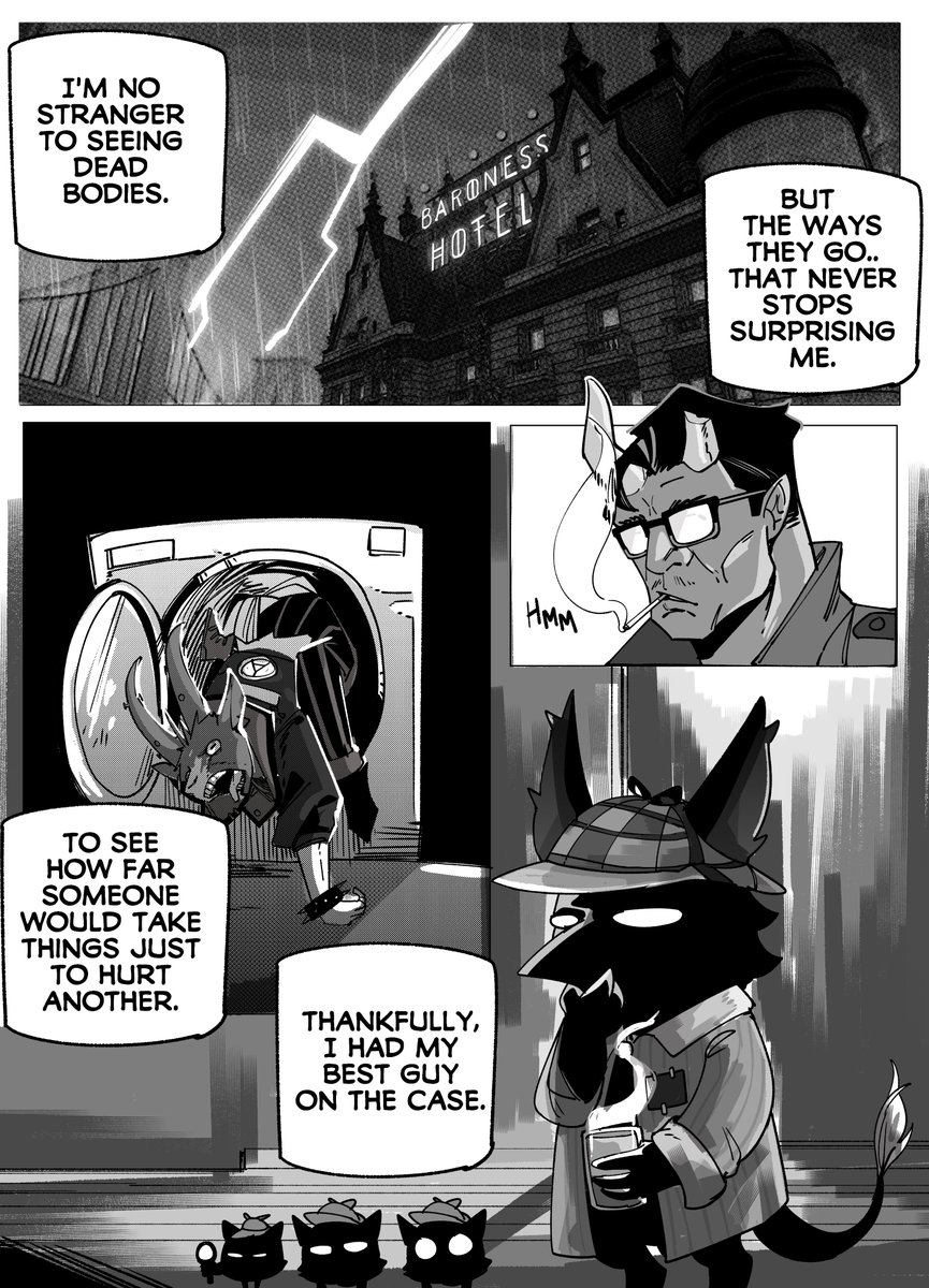 RowbyYT's tweet photo. In honor of Deadlock patch day- here's a manga written by my chat.

Behold- Detective Rem. To be continued. https://t.co/dX2HJgDHvX