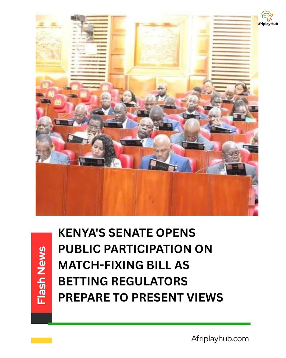 AfriplayHub's tweet photo. enate has opened public participation on the Sports (Amendment) Bill, 2026. This match-fixing bill aims to tackle sports competition manipulation.

Read more>>> https://t.co/3cGpCYQaRz
#MatchFixing #SportsBetting #Kenya #KenyaSenate #afriplayhub https://t.co/1Dg3WkFBQq