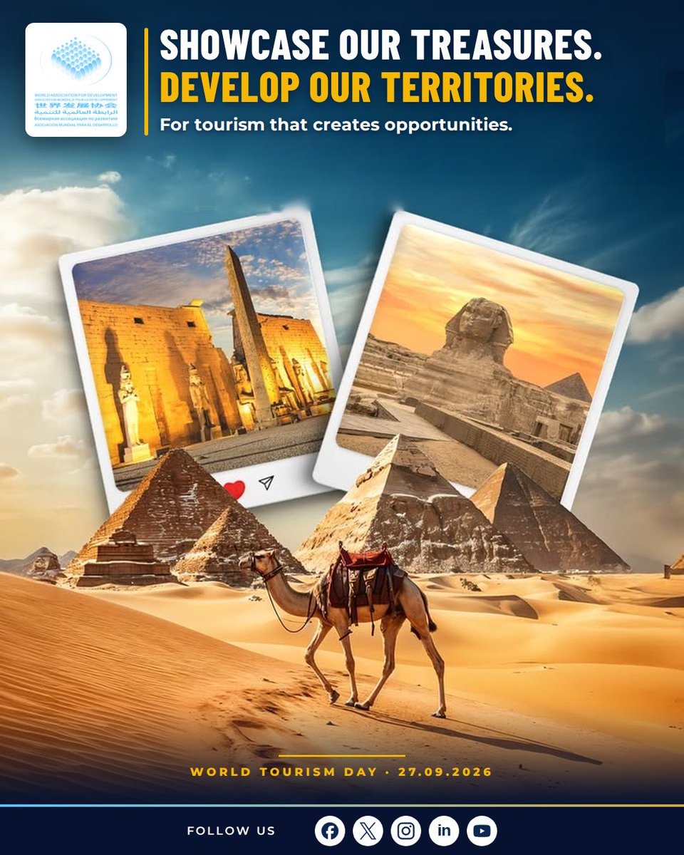 AMD_world15's tweet photo. Showcase our treasures. Develop our territories. Tourism can highlight cultural heritage, support local communities and create opportunities for sustainable development.

#WorldTourismDay #Tourism #CulturalHeritage #SustainableDevelopment #AMDWAD https://t.co/zJHxLb6R0T