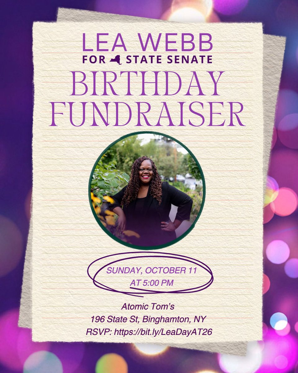 leawebbforny's tweet photo. Come celebrate my birthday with me! 

On October 11th, we’re taking over Atomic Tom’s for a birthday celebration, and I’d love to see you there!

RSVP: https://t.co/BHjkICkulz https://t.co/vmcCJi9PHQ