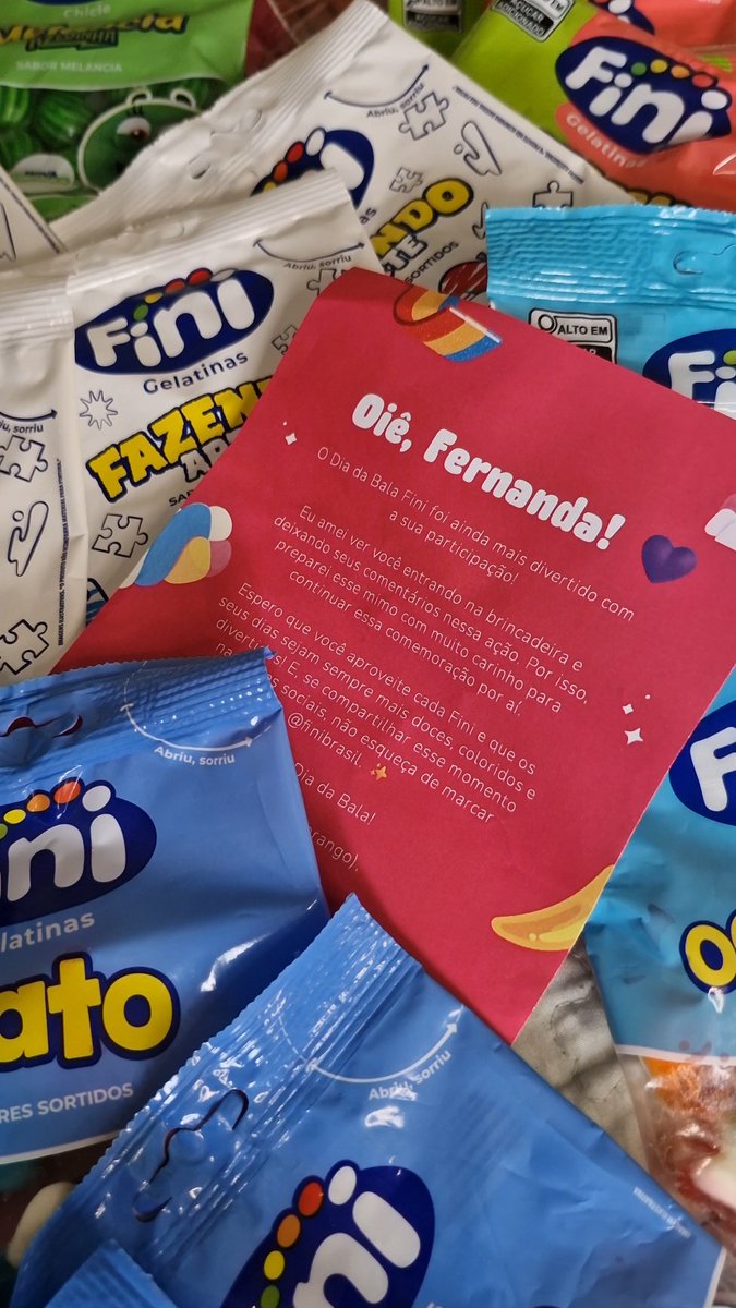 Fernand57731366's tweet photo. Não tô sabendo lidar com esse carregamento de Fini que chegou aqui!!! Uma FiniLover com estoque até o fim do ano! 💗🥳🥰
Tô apaixonada, o #DiaDaBalaFini foi incrível! Obrigada por deixar minha vida sempre mais doce @finibrasil 😍💗✨ https://t.co/Rb4WF6S2Kf