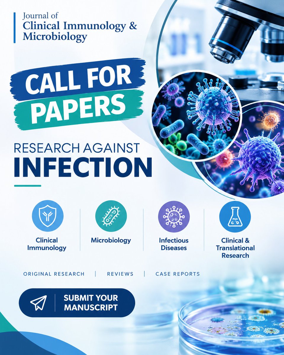 JournalofClini3's tweet photo. 🧩 One infection. Many questions.
What deserves closer study?
🦠 Pathogens | 🛡️ Immunity | 🔬 Diagnosis | 💊 Treatment | 🧬 Their interactions
Better research connects the pieces.
💬 What area needs more attention?
#ClinicalImmunology #Microbiology #InfectiousDiseases https://t.co/sQ800QgwWE