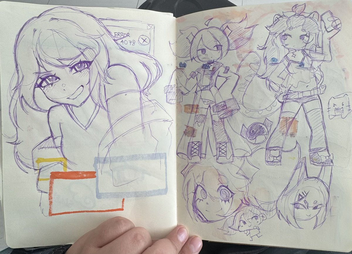 gatopanart's tweet photo. Sketches de hoy en la mañana porque espero 2 horas en un consultorio jeje https://t.co/73Bwz06Hl0